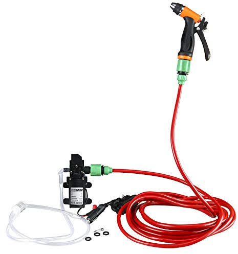 Amarine Made Electric Washer Pump Kit,12V Portable High Pressure Water Pump with 23.6 PVC Pressure Hose and Independent Power Switch,Wash Device for Auto RV Marine,Home,Garden,Vehicles (100W,160PSI)