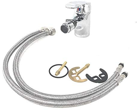 TEMPO DI SALDI Rubinetto Miscelatore Con Flessibili In Ottone Con Testa Mobile Per Bidet Lavabo