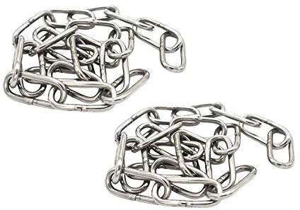 Bytiyar 1/8 inch(3mm) Wire Diameter Stainless Steel Safety Small Chains 20 inch Long Link Rings Light Duty Coil Chain for Hanging Pulling Towing, 1/8x 20 (2Pcs)