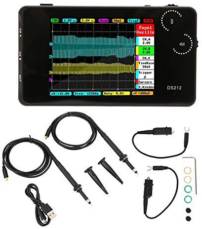 Oscilloscope numérique portable DS212 Oscilloscope de poche 2 voies avec interface USB