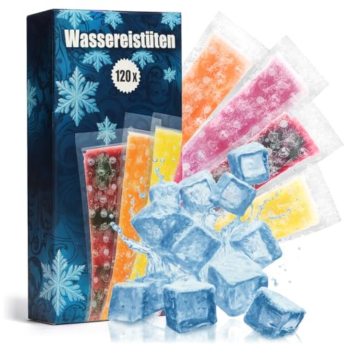 COM-FOUR® 120 sacchetti per ghiaccioli da 80 ml - Mini sacchetti freezer - Stampi per ghiaccioli fatti in casa con smoothie, succhi e purea di frutta - Sacchetti con chiusura zip