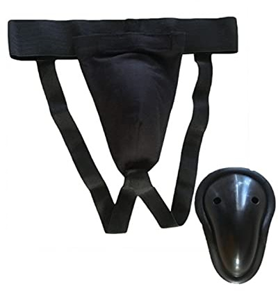 GeKLok Groin Guard with Cup, Men Jockstrap Abdominal Protector for Boxing, Muay Thai, Kickboxing and MMA Fighting(Black,size:M)