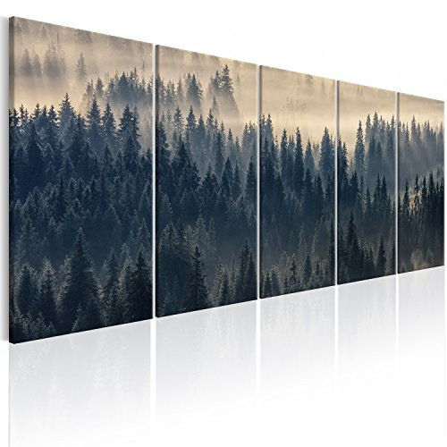 murando - Akustikbild Wald Landschaft 5 tlg - Bilder Akustikschaum Schallschutz Wand Deko Kunst Akustikpaneele Wandpaneele Schalldämmung Wandbild Schallabsorber Akustikplatten Natur c-B-0292-b-m