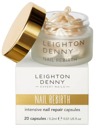 LEIGHTON DENNY Nail Rebirth - Intensive Nail Repair Capsules - Treatment for Dry, Damaged Nails - Vegan - 1 x Pack of 20 capsules