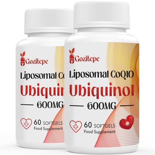 Liposomal CoQ10 Ubiquinol 600mg, 60 Mini Softgels, High Strength Active Coenzyme Q10, Enhanced Absorption, Premium Quality Formula (60 Count (Pack of 2))