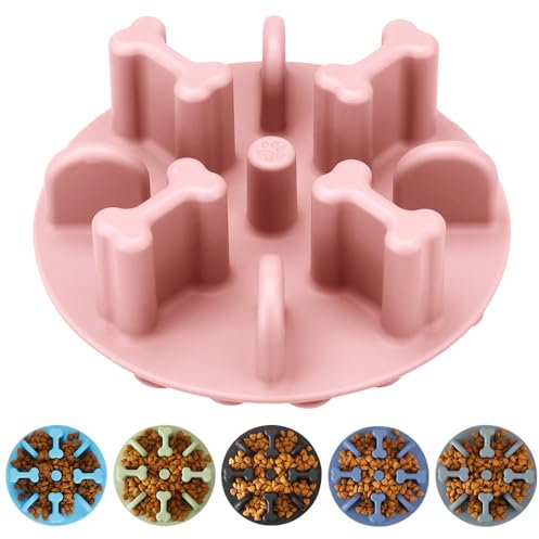 Animire Soft Silicone Anti-Choking Puzzle Slow Down Eating Feeder Insert for Dogs, Compatible with Regular Elevated Dog Bowls