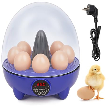 MUYIRTED Brutkasten Hühner 8 Eier, Inkubator Für Geflügeleier Klein Mit Egg Candler, Eierinkubatoren Für Wachteleier Vogel Enten, Visuell Brutmaschine Küken