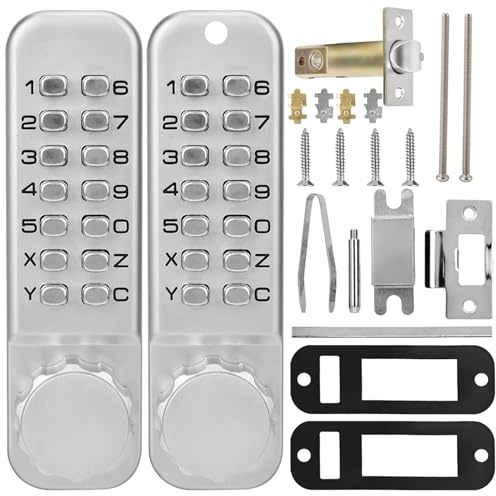 Cerradura Mecánica de Seguridad con Teclado Doble, 14 Teclas, Combinación sin Llave para Control de Acceso a Puertas