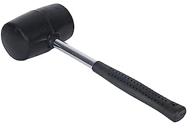 UPKOCH 750g Rubber Hammer Steel Handle Ball Hammer for Tile Installation and Woodworking Practical Black for Flooring Projects