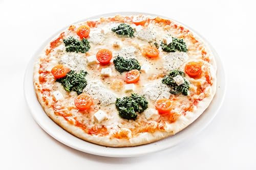 Topkapi Série Pizza Gusto - Lot de 2 assiettes à pizza Mercuria - Grande assiette à pizza Ø 33 cm - Fabriquées en Italie - Porcelaine