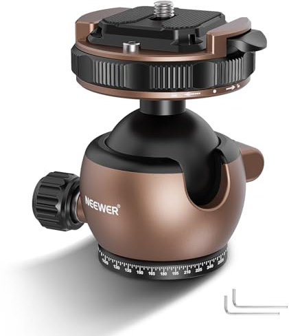 NEEWER Adaptador de Montaje de Cabeza de Bola para Trípode, Cabeza de Trípode de Perfil Bajo Bola Cámara, Bloqueo Rápido con Placa QR de 1/4 Compatible con Peak Design Capture Camera Clip, GM32