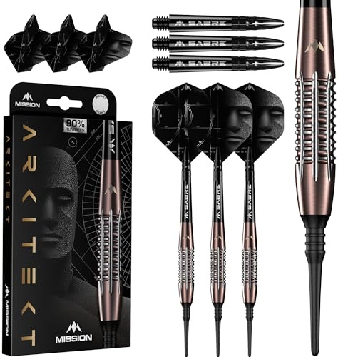 Mission Darts | Arkitekt | Freccette a punta morbida | 90% tungsteno | bronzo silice PVD | 19 g