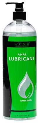 LYNK Water Based Hand Pump Lube 32 oz, Long Lasting Easy Clean Sexual Privacy Gel Lubricant Compatible Latex Silicone Sex Toys Couples Men Women Anal Ease Solo Life Personal Lubrification Play