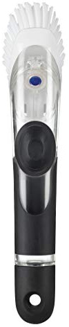 OXO Good Grips 1067529 Nouvelle Brosse à Manche Distributeur de Savon Noir/Transparent/Blanc