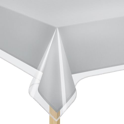 Home Decor DELUXE COLLECTION Clear Heavy Duty Tablecloth Protector, Oblong 54 X 72