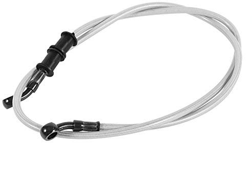 Tubo Flessibile Olio Freno Moto - Tubi per Freni e Frizione 50-120 cm - Acciaio Intrecciato per Motociclo e Bike (Argento 900mm)