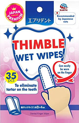 Japan Premium Pet Zahnpflege Hund | Katzen Zahnpflege | Katzen- & Hundezahnbürste | Keine Katzen- & hundezahnpasta benötigt | Fingerlinge für Zahnpflege | Zahnsteinentferner Hund & Katzen | 35 Stück