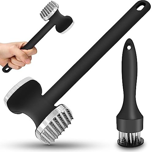 GZhaimai Fleischklopfer, Schnitzelklopfer, Fleischhammer mit Anti-Rutsch Griff - Fleischplattierer für Schnitzel, Kotelett, Steak etc. Spülmaschinengeeignet