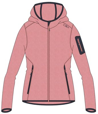 CMP dam Knit-tech Damjacka Med Fast Huva Knit-Tech damjacka med fast huva