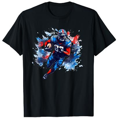 American Football Spieler in Winterfarben T-Shirt