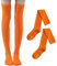 NYGGTYK 1 Paar Socken Damen Orange Kniestrümpfe Overkneestrümpfe Hohe Oberschenkelsocken Overkneestrümpfe Damen Thermokniestrümpfe Extra Lange Stiefelsocken Für Kostümparty, Karneval (Orange)