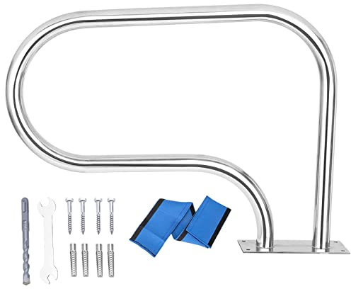 Miuxe Échelle De Piscine Rambarde De Sécurité pour Piscine Rampes D'escalier Garde-Corps De Sécurité en Acier Inoxydable pour Piscines Creusées, avec Couvercles De Rail De Piscine Et Accessoires