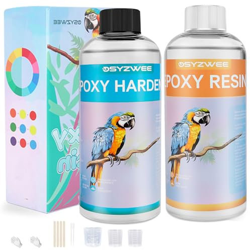 Epoxidharz Set, DSYZWEE 2L/68oz Epoxidharz mit Härter, Kristallklares Epoxy Gießharz, Anfänger 1:1 Epoxy Resin Glasklar Harz Gießen Set