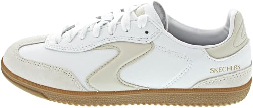 Skechers Femme Hotshot Kickoff, White Duraleather Leather Natural Trim, 39 EU