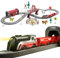 BASAMOU Train Électrique Enfant 3 4 5 6 7 8 Ans avec Lumières, Rouge Train Circuit Voiture Électrique Enfant, Jouet Piste de Course, Jeux Garçon Fille Cadeau d'anniversaire Noël (Véhicules Ranch)