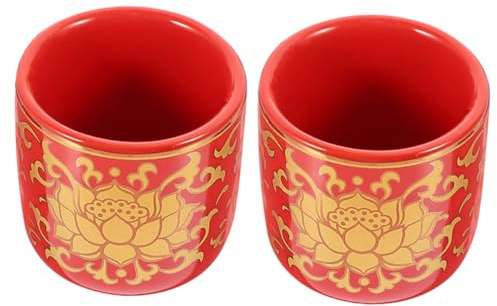 Cabilock 2pezzi Ceramica Coppa Di Offerta Per Buddismo Elegante Coppa Di Venerazione Per Templi e Uso Domestico Decorativo Per Offerta Di Cibo