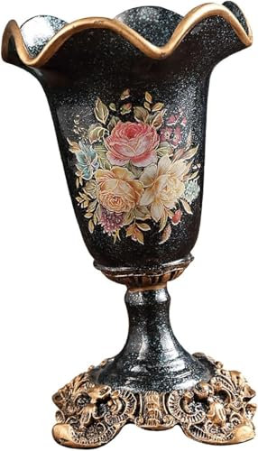 Gcljlmy Antique Style Decorative Flower Vase Planter Flowerpot Ornament Resin Crafts for Indoor Plants