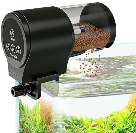 Piashow - Distributeur automatique de nourriture pour poissons d'aquarium - Grande capacité de 100 ml - Pour aquarium, réservoir à poissons