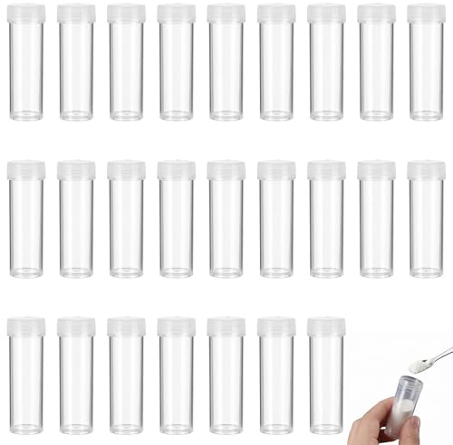 LYQNIHOB 25x Tubo de Laboratorio de 7ml de Plástico, Transparente Plástico Tubos de Ensayo, Contenedor de Muestra, Tubos de Ensayo Congelados de Plástico, Tubos de Ensayo de Plástico para Laboratorio