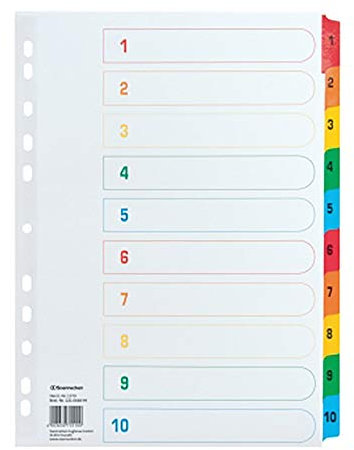Soennecken Register 1579 DIN A4 1-10 volle Höhe Karton farbig
