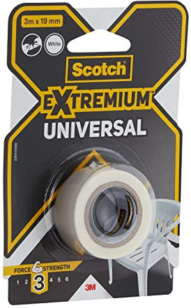 Scotch 4105B19 SUPREME Gewebeband zum Basteln und Kennzeichnen, 19 mm x 3 m, Weiß
