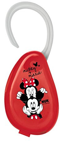NUK Disney Mickey Schnullerbox, mit Aufhängung, für das praktische Aufbewahren von Schnullern, ideal für unterwegs, 1 Stück, rot