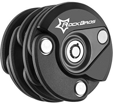 ROCKBROS Lucchetto Antifurto per Bici Lucchetto Pieghevole con Chiave a Forma di Burger con Supporto per Lucchetto