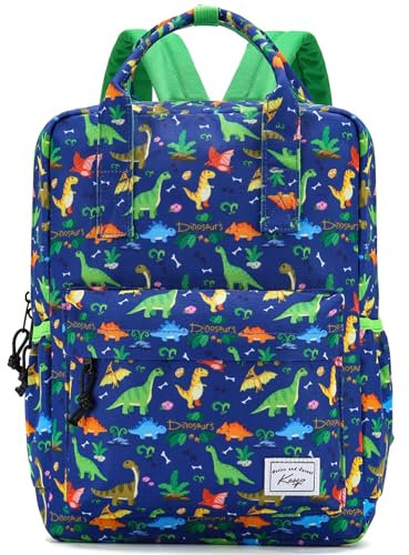 Kasgo Kinderrucksack, Niedlich Schulrucksack Mit Brustgur für Mädchen Große Kapazität Jungen Rucksack für Kinder 5-9 Jahre Dinosaurier