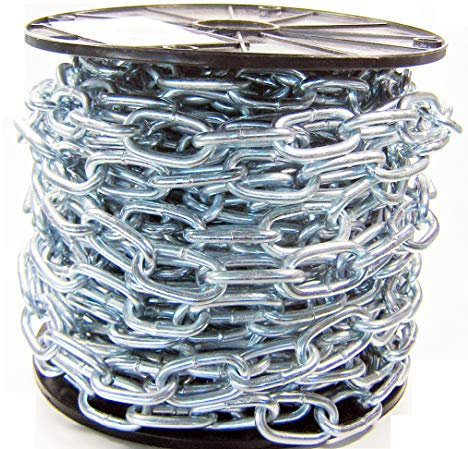 Birsppy 25 Meter Stahlkette 4 mm Rundstahlkette Kette verzinkt DIN763 Gliederkette Eisenkette (950324)