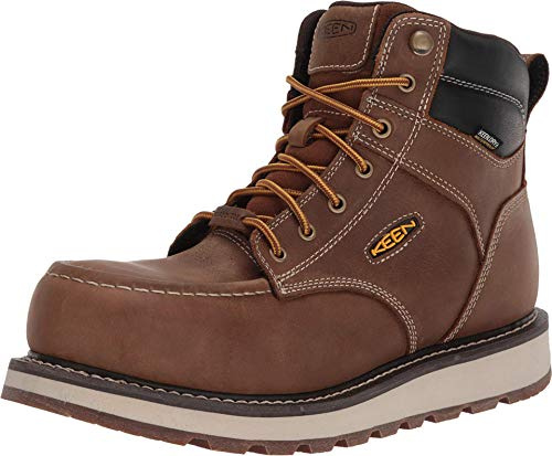 KEEN Utility Men's Cincinnati 6 Composite Toe Waterproof Wedge Work Boots, Belgian/Sandshell, 11.5 Wide US