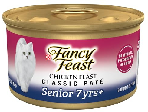 Purina Fancy Feast Wet Senior Cat Food 7 Years Plus Chicken Feast Pate - (Pack of 24) 3 oz. Cans