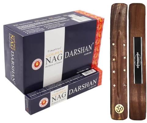 Aromasenses. - Rökelse Golden Nag Vijayshree - 12 lådor med 15 gram vardera (Darshan)
