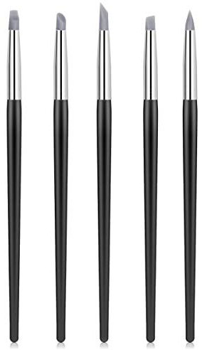 5 Piezas Artist Paint Brush Set Pinceles Profesionales para Punta de Goma de Silicona Pincel de Pintura del Artista Set Silicon Brushes para Pintar Enmascarado Fluid Clay Moulding