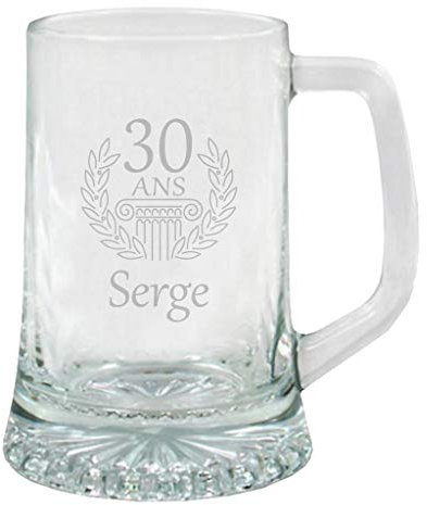 My original gift Cadeau d'anniversaire personnalisable : Chope à bière gravée avec le prénom et l'âge de votre choix