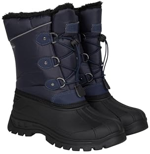 Mountain Warehouse Whistler Kids Snow Boots - Snowproof, Warm, Breathable Childrens Winter Boots, Durable & High Traction Soles - Ideal For Walking & Daily Use Navy Kids Shoe Size 13