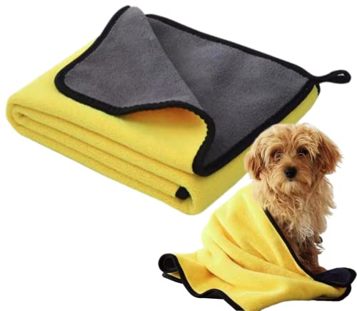 Serviette en microfibre pour chien, serviettes de bain à séchage rapide pour chien, serviette pour chien super absorbante, Idéales pour chiens et autres animaux de compagnie, la douche et la natation