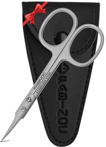 FABINOC® Professionelle gebogene Nagelhautschere für abgestorbene Haut | deutsche Qualität Edelstahl | extra scharfe feine Spitze Maniküre Schönheitsschere für Damen und Herren