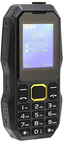 Teléfono Celular 2G de 1,8 Pulgadas, Teléfono Móvil gsm Desbloqueado con SIM Dual para Personas Mayores, Batería de 5800 MAh, Botones Grandes (Negro)