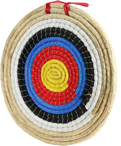 Deweey Zielscheibe Bogenschießen 50x50cm Handgefertigtes Strohbogenziel für Recurvebogen Compoundbogen oder Langbogen 20 Zoll Traditionelles Bogenpfeilziel für Bogenschießen Jagdpraxis (Blau 1 Layer)