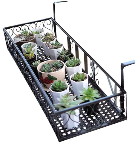 Fioriere da Appendere in Ferro Pezzi Cremagliere di Ferro Fioriere Balcone Portavasi da Fiori Appeso Ringhiera Fioriere per Balcone Portico Piante per Giardino o per Uso Interno
